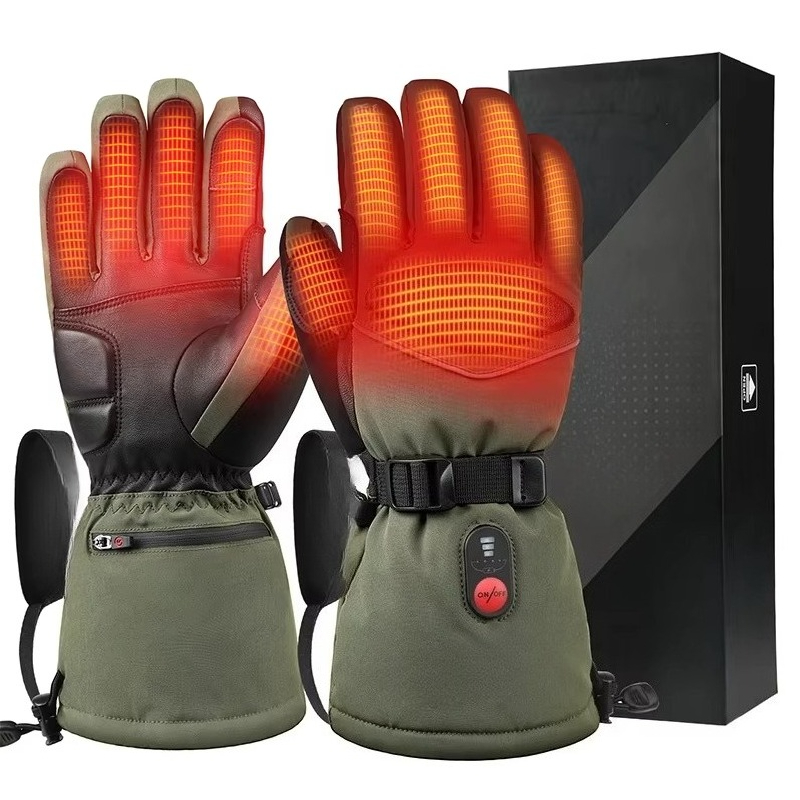 Ski Glove Waterproof - Luvas de esqui elétricas 3m, verdes,