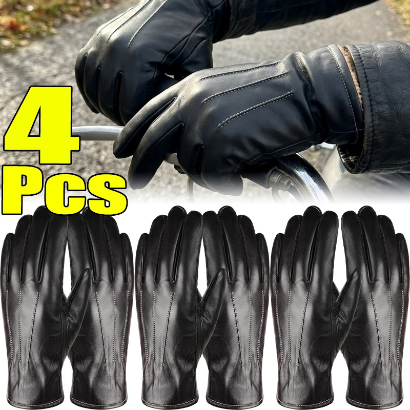 Leather Driving Glove - Luvas Térmicas de Couro PU Unissex